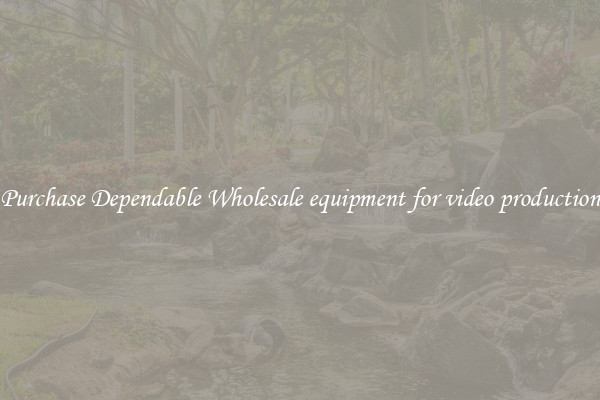 Purchase Dependable Wholesale equipment for video production