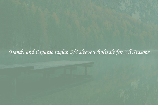 Trendy and Organic raglan 3/4 sleeve wholesale for All Seasons
