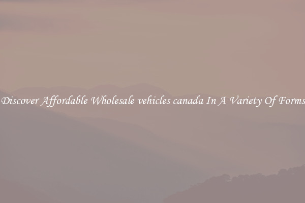 Discover Affordable Wholesale vehicles canada In A Variety Of Forms
