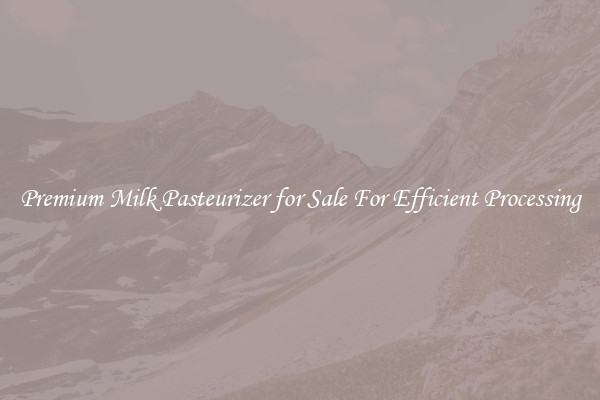 Premium Milk Pasteurizer for Sale For Efficient Processing