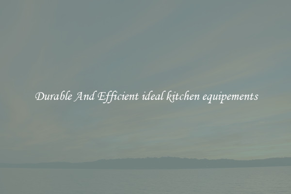Durable And Efficient ideal kitchen equipements