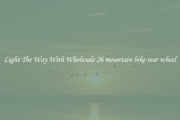 Light The Way With Wholesale 26 mountain bike rear wheel