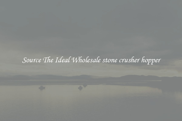 Source The Ideal Wholesale stone crusher hopper