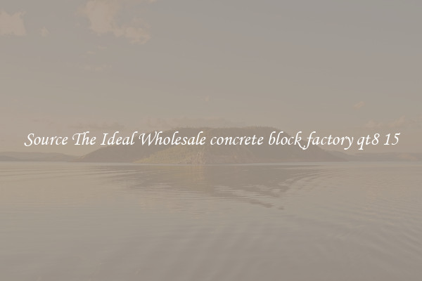 Source The Ideal Wholesale concrete block factory qt8 15